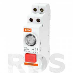 Выключатель кнопочный с индикацией ВКИ-47 красный (LED) 2НО;1НЗ AC/DC TDM - фото