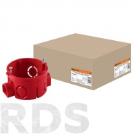 Коробка установочная СП D68х42мм, саморезы, стыковочные узлы, красная, IP20, TDM SQ1402-1116 - фото