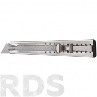 Нож технический, серия "Техно" 18 мм, металлический корпус, металлический фиксатор - фото