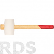 Киянка резиновая белая, деревянная ручка 45 мм (225 гр) - фото