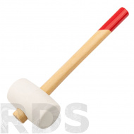Киянка резиновая белая, деревянная ручка 60 мм (450 гр) - фото