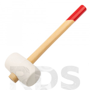 Киянка резиновая белая, деревянная ручка 70 мм - фото