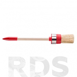 Кисть круглая, №10 (40мм), смешаная щетина, деревянная ручка, красная, 