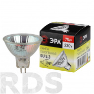 Лампа галогенная с отражателем JCDR MR16, 75Вт, 230В, GU5.3 ЭРА - фото