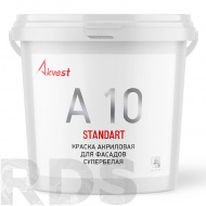 Краска фасадная акриловая АКВЕСТ-10 Стандарт, супербелая, матовая, 45 кг - фото