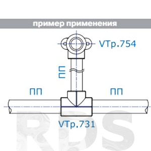 Тройник полипропиленовый 20мм Valtec VTp.731.0.020 - фото