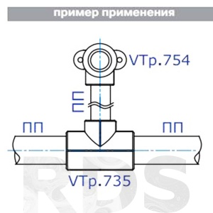 Тройник полипропиленовый переходной 25х20х25мм  Valtec VTp.735.0.025020025 - фото