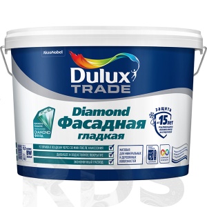 Краска для минеральных поверхностей DULUX DIAMOND ФАСАДНАЯ, матовая, база BW, 10л - фото