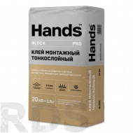 Клей монтажный тонкослойный зимний Hands Block winter PRO, 20кг - фото