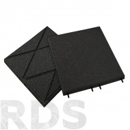 Плитка резиновая "Kraitec Step" 500x500 мм, цвет черный - фото