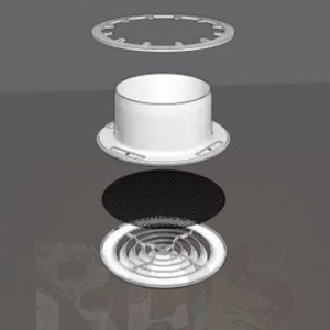 Диффузор (анемостат) приточно-вытяжной со стопорным кольцом и фланцем D100.10DK - фото 3