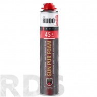 Пена монтажная профессиональная огнестойкая KUDO PROFF 45+ FIRE PROOF CONTROL SYSTEM, всесезонная, 1000 мл - фото