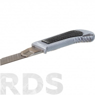 Нож с выдвижным лезвием 18 мм, метал/корпус, металлическая направляющая, автофиксатор, "Вихрь" - фото