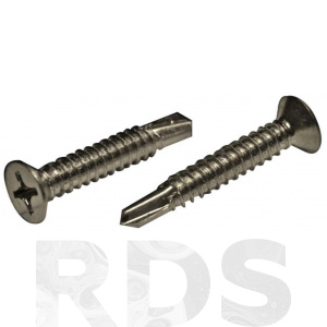 Винт сверлок. потай/гл. крест для алюминия ДИН 7504 А2 O 4,8X80 - фото