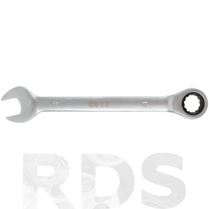 Ключ комбинированный трещоточный, CrV, реверсивный механизм, 17 мм, FIT/ 63467 - фото