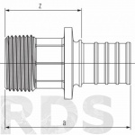 Переходник с наружной резьбой Дн16х3/4 RX RAUTITAN Rehau - фото 2