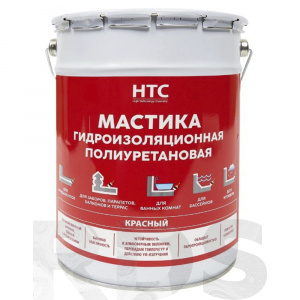 Мастика гидроизоляционная полиуретановая HTC 6 кг красный - фото