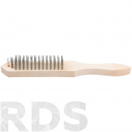 Щетка зачистная 5-рядная, с деревянной ручкой, "Uni-Tools" - фото