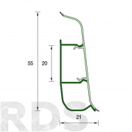Плинтус напольный 55мм "Деконика", 001-0 Белый Глянцевый - фото 2