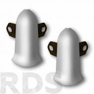 Угол наружный (внешний) с крепежом для плинтуса 55мм "Идеал Классик" (2шт. во флоупак), 081 Металлик серебристый - фото