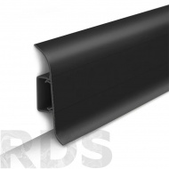 Плинтус напольный с центральной планкой 55 мм, 2,2 м, "Идеал Классик", 007 черный - фото