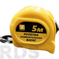 Рулетка, 5м х 19мм, ручная фиксация, "MosTek" Basic - фото