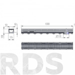 Лоток водоотводный AQUA-TOP DN90 H100  с пластиковой решеткой - фото 2