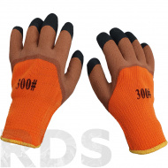 Перчатки акриловые утепленные Тора 63, ноготки с черными пальцами, 300 - фото