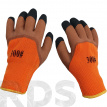 Перчатки акриловые утепленные Тора 63, ноготки с черными пальцами, 300 - фото