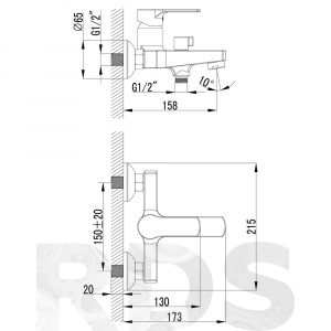 Смеситель для ванны LEMARK PLUS GRACE LM1512C - фото 2