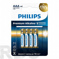 Батарейка AAA (LR03) "PHILIPS", Premium, 4шт/уп - фото