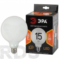 Лампа светодиодная ЭРА G125, 15Вт, теплый свет, E27 - фото 2