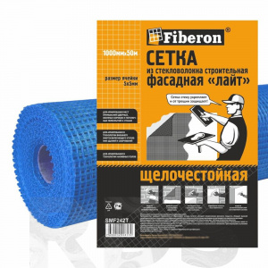 Сетка стеклотканевая фасадная Fiberon/6  5ммх5мм (160 гр/кв.м) 1мх50 м - фото