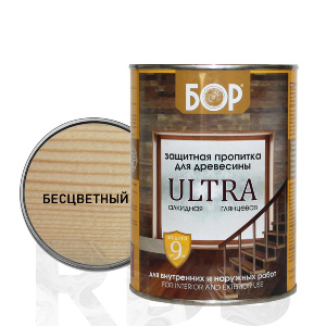Защитная пропитка для древесины Ultra Бор бесцветная ( 0,75 кг / 14 шт)
