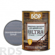 Защитная пропитка для древесины Ultra Бор скандинавский серый ( 0,75 кг / 14 шт) - фото