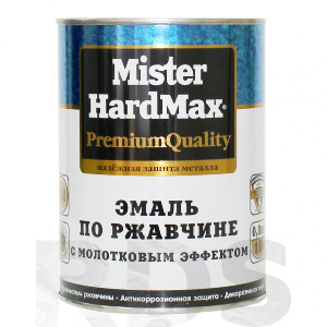 Эмаль с молотковым эффектом по ржавчине Mister Hardmax темно-серебристая ( 0,8 кг / 14 шт)