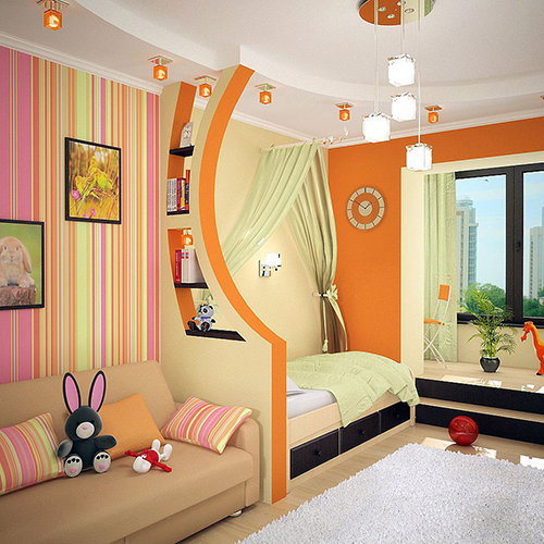 Интерьер розовой детской комнаты для маленькой принцессы