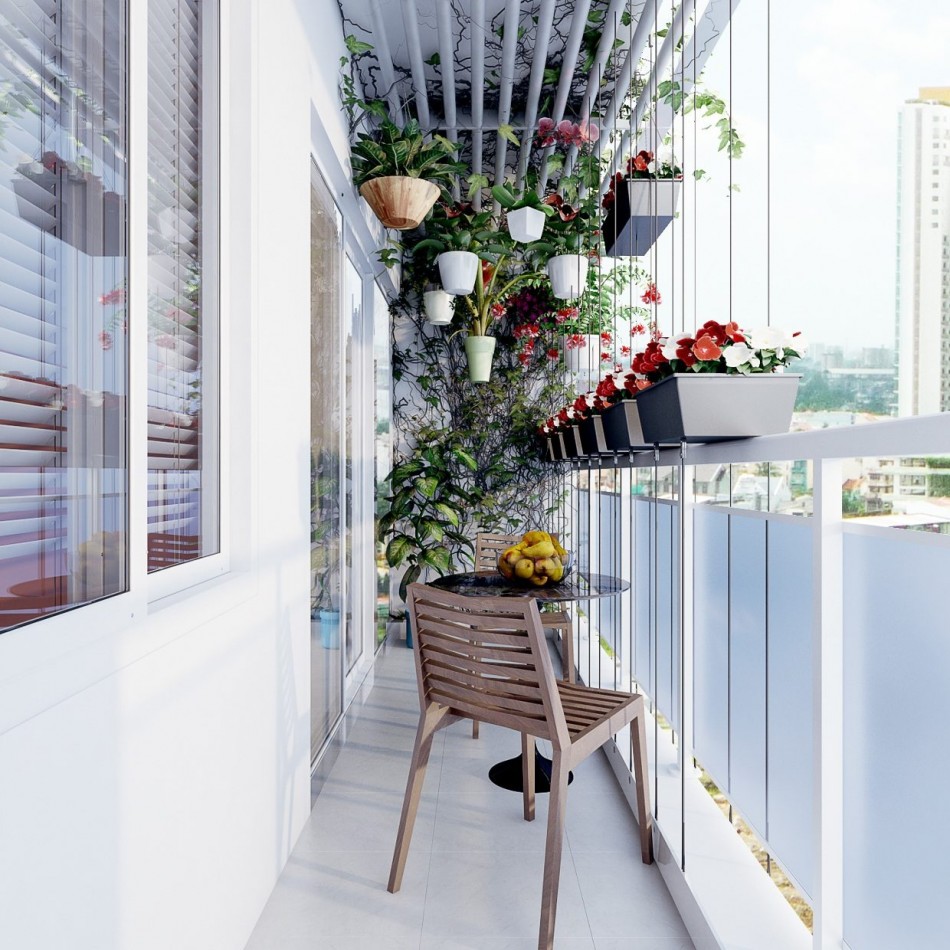 Цветы на балконе - фото